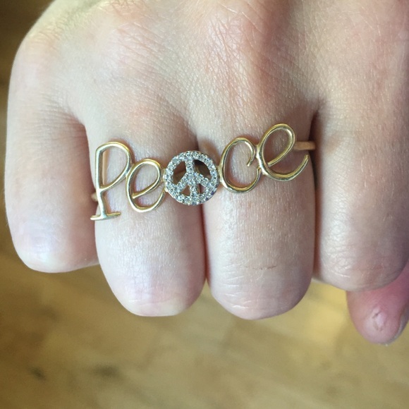 Diamond Peace Double Ring- price reduced!