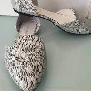 Black and White Pointed Toe Flats