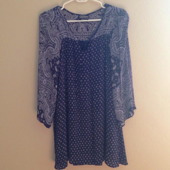 Boho print shift dress