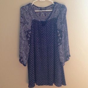 Boho print shift dress