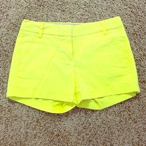 JCrew neon yellow shorts