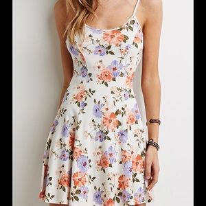 Forever 21 Floral Printed Strapless Skater Dress