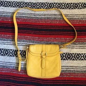 COLE HAAN yellow leather crossbody purse bag