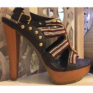 BCBGeneration Beaded Platform Heels