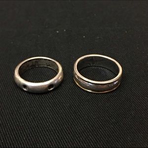 2 Sterling Silver Bands Size 8