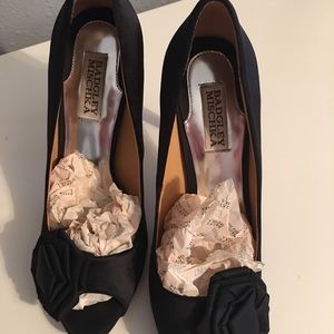 Black satin Badgley Mischka