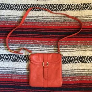 COLE HAAN red leather crossbody purse bag