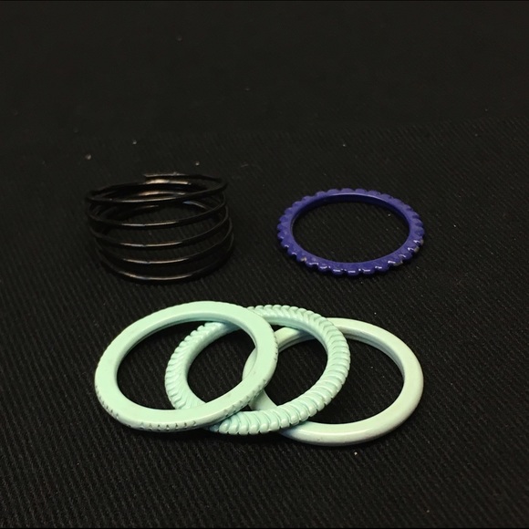 Blue & Black Ring Set - Picture 1 of 4