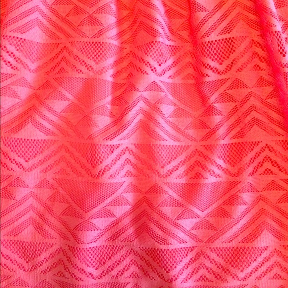 Pink/salmon dress.