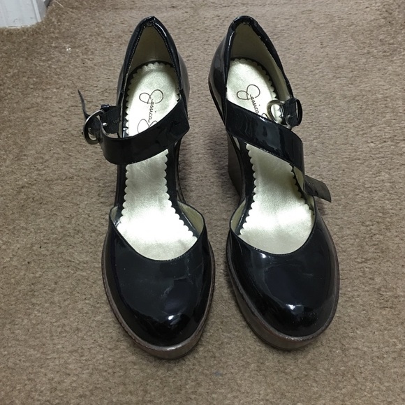 Jessica Simpson Patten Leather MaryJane Platforms