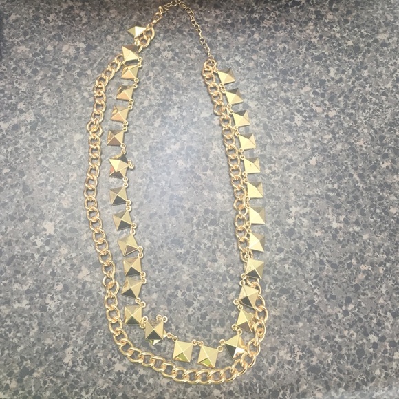 Gold studded statement necklace