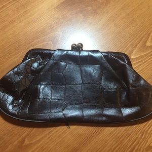 Fake leather clutch