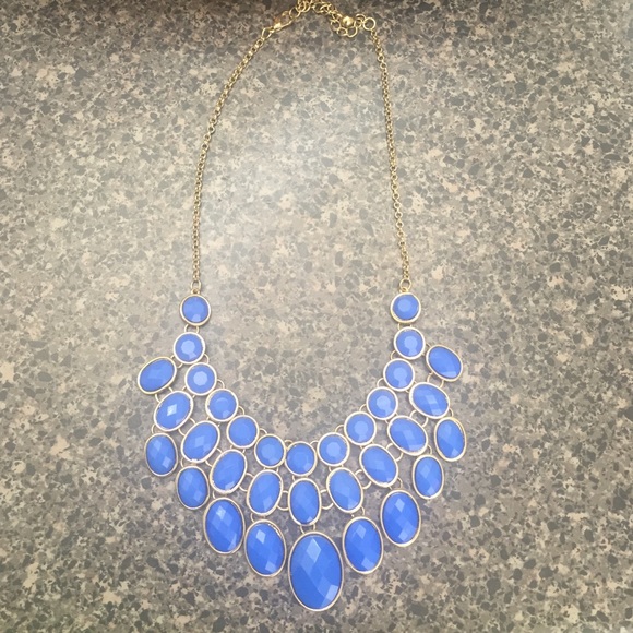 Royal blue tiered statement necklace