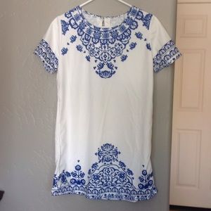 Porcelain tunic dress or swim cover up