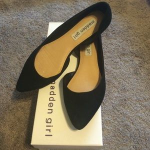 Suede black flats