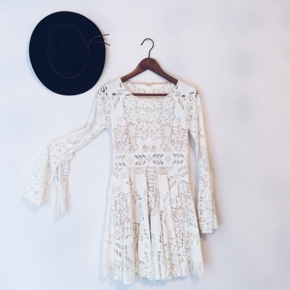 free people lovers folk song dress in ivory