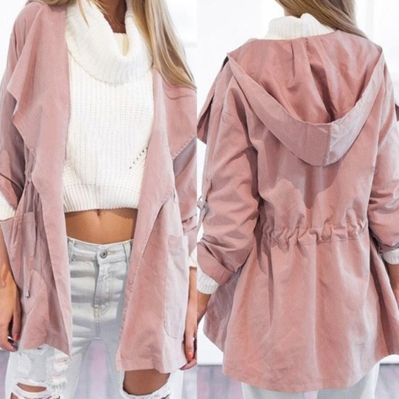 Jackets & Blazers - Pink light windbreaker anorak jacket shell