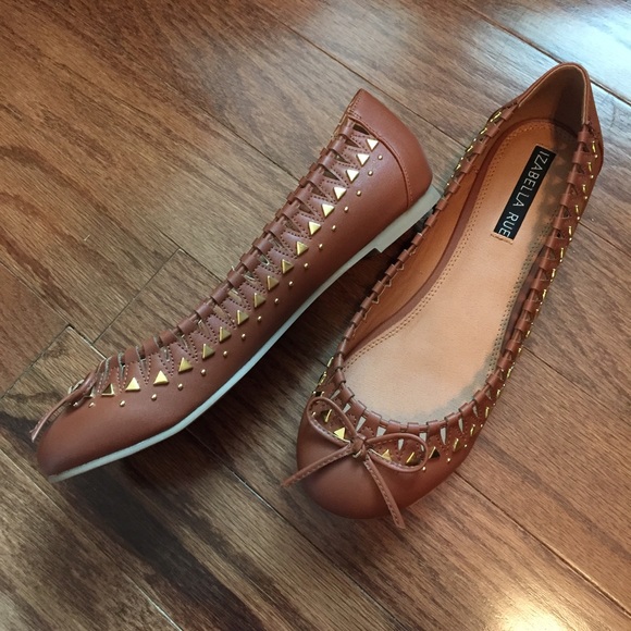 DONATED Izabella Rue - Cognac Tan Flats - Picture 3 of 3