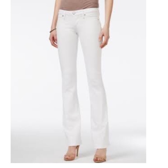True Religion Joey Low-Rise White Flared Jeans