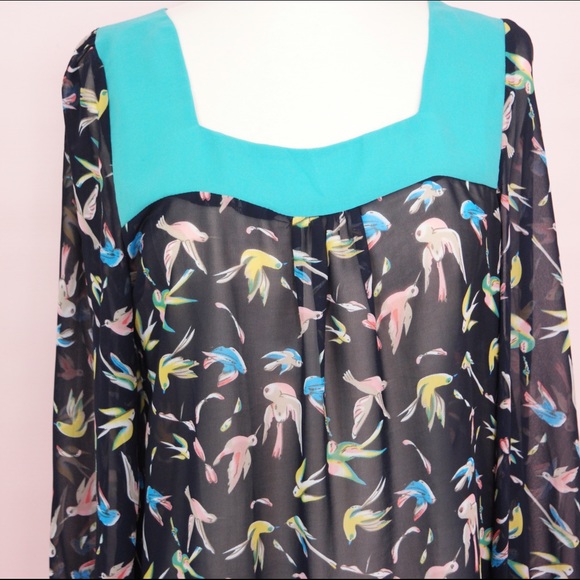Gorgeous Sheer Birds Blouse - Picture 3 of 4