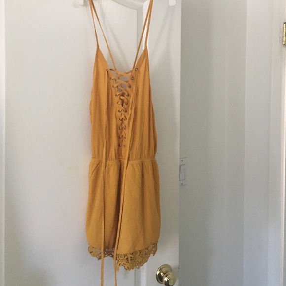 forever 21 romper in yellow