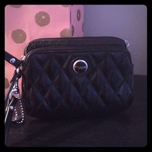 Coach black patent leather wristlet | Authentic