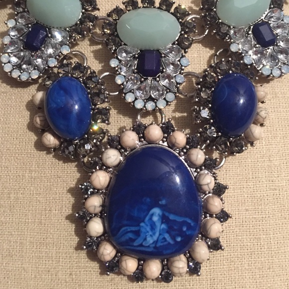NWOT Wow! Bold Blue Statement Necklace! - Picture 2 of 4