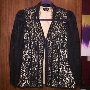 Bebe black lace top. Size 6