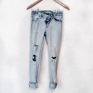 light wash ripped jeans