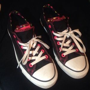 Black and Pink Converse