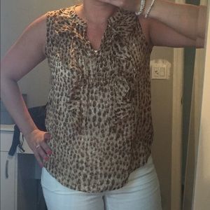 Loft leopard sleeveless blouse