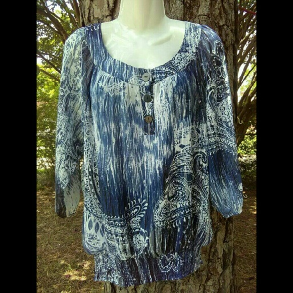 NWOT! Dress Barn Peasant Top Size Xlarge
