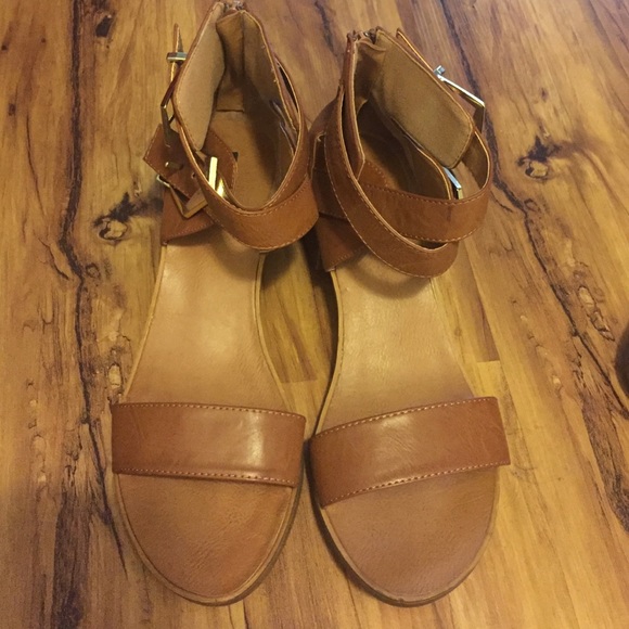 Brown strappy sandals. Worn once.