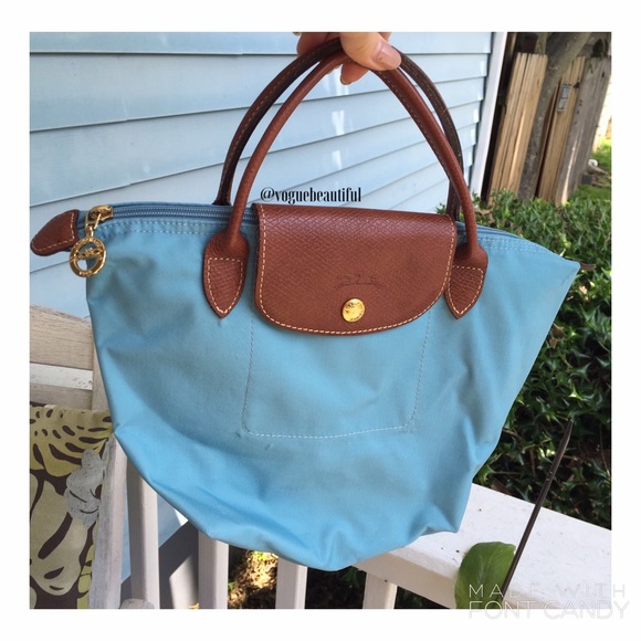 longchamp le pliage light blue