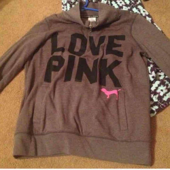 PINK 1/4 zip up sweater