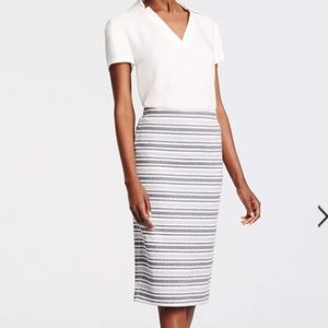 Ann Taylor Striped Jacquard Pencil Skirt