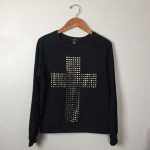 Studded Cross Sweater