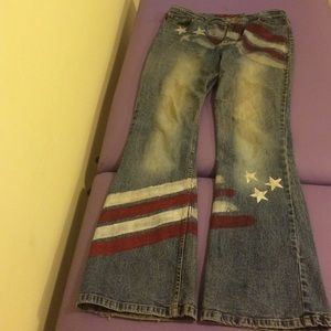 YMI UBU Patriotic US Painted Blue Jeans