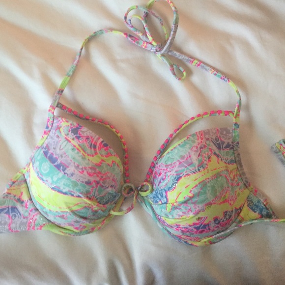 Rainbow push up bikini top