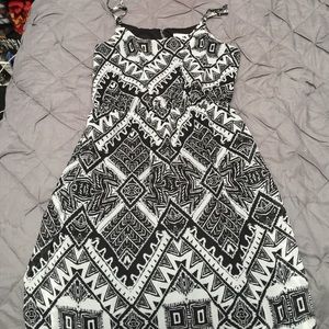 Beautiful Black and White Open Back Maxi