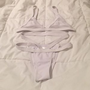 White Bikini with Mesh Detail