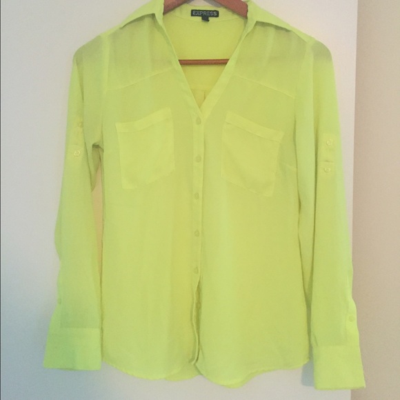 Neon yellow Express button up