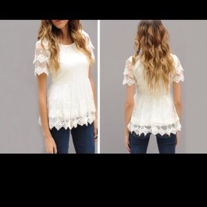 NWT Double Lace Peplum