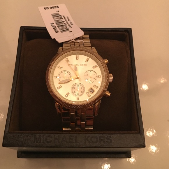 Michael Kors gold mother of pearl watch