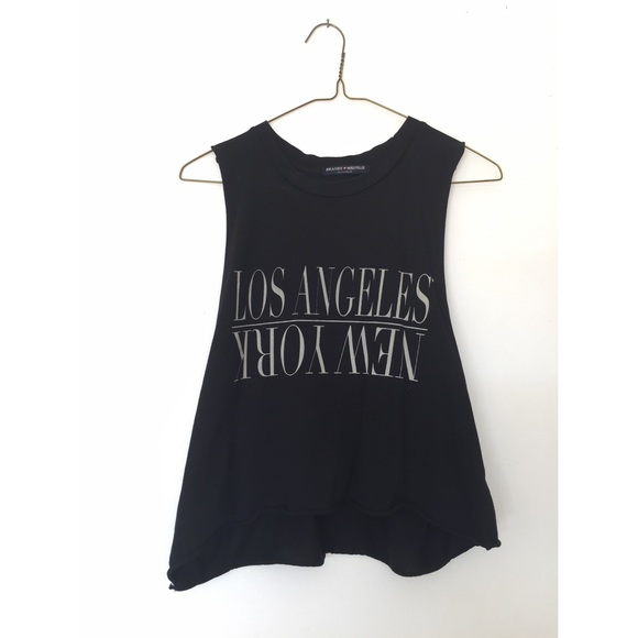 Black graphic muscle tee from Brandy Melville