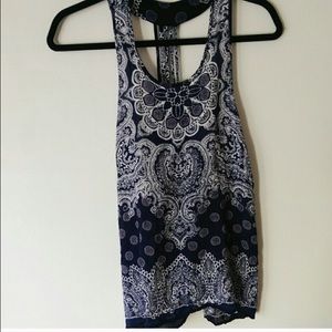 Aqua Patterned Racerback Tank