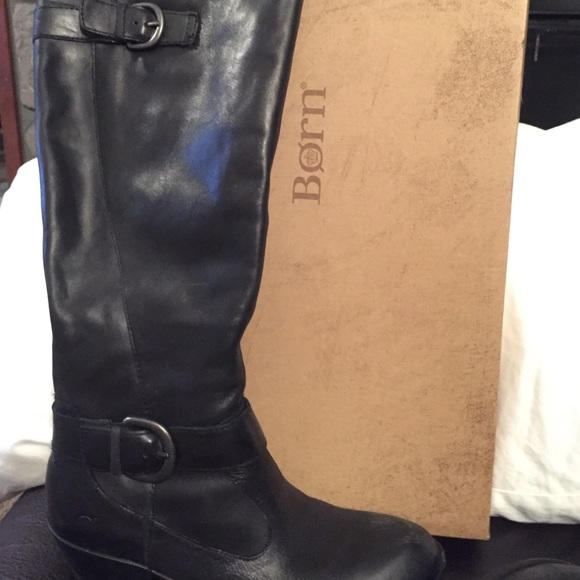 Lamb skin, zip up boots, never worn