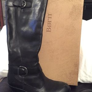 Lamb skin, zip up boots, never worn