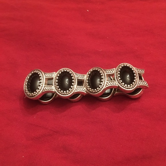 Black gemmed statement bracelet