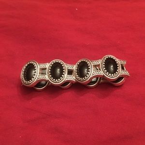 Black gemmed statement bracelet